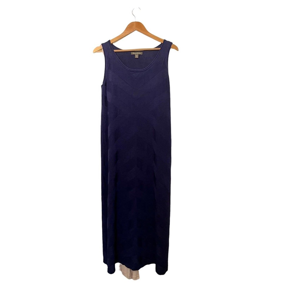 Tommy Bahama Blue Maxi Knit Dress Slip Lined Rayon Tank Sleeveless Women’s XL
